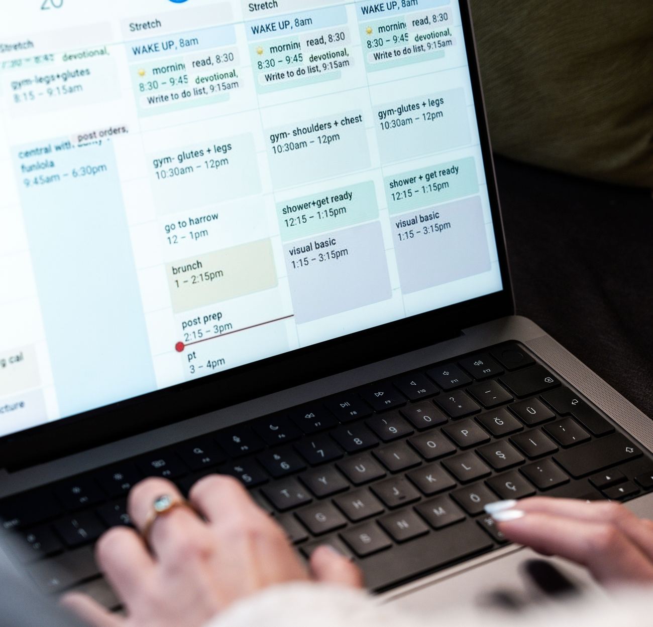 Agenda do SinerPsi aberta em um notebook