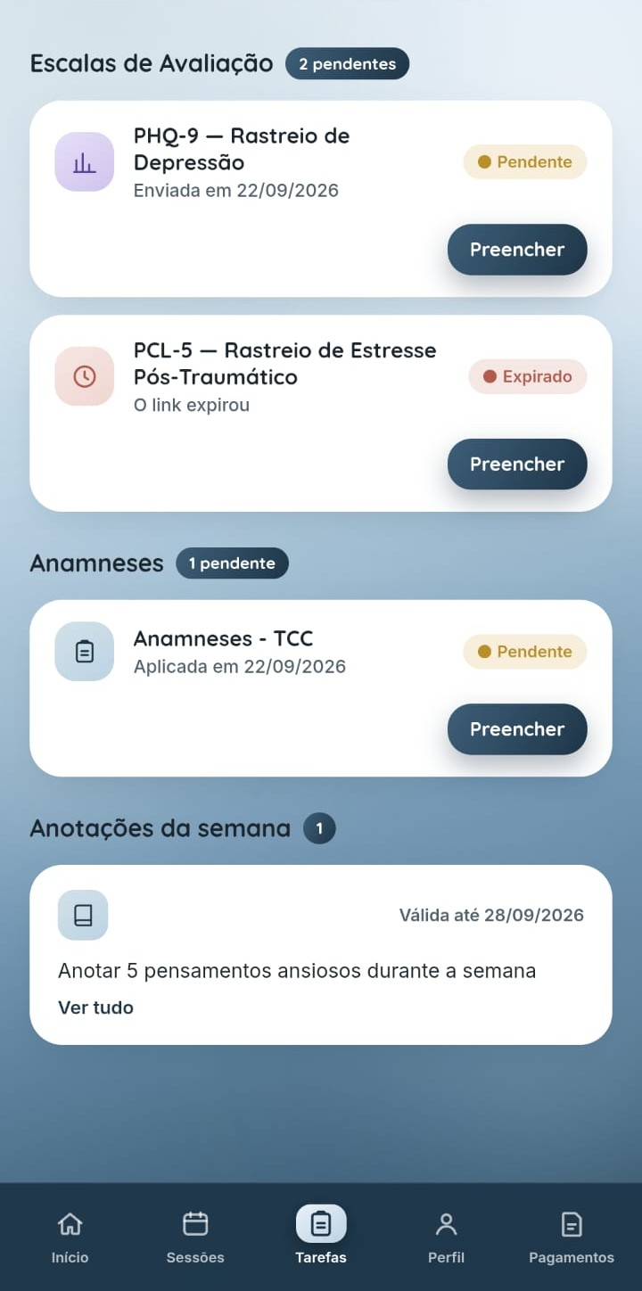 Tela de perfil do Portal do Paciente, com dados do paciente e opção de trocar senha