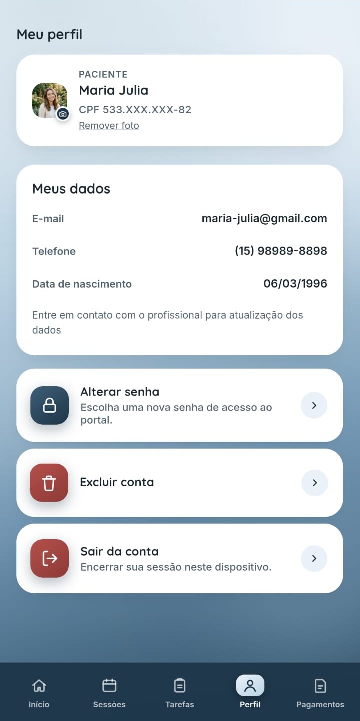 Tela de pagamento via Pix do Portal do Paciente, com QR Code e envio de comprovante